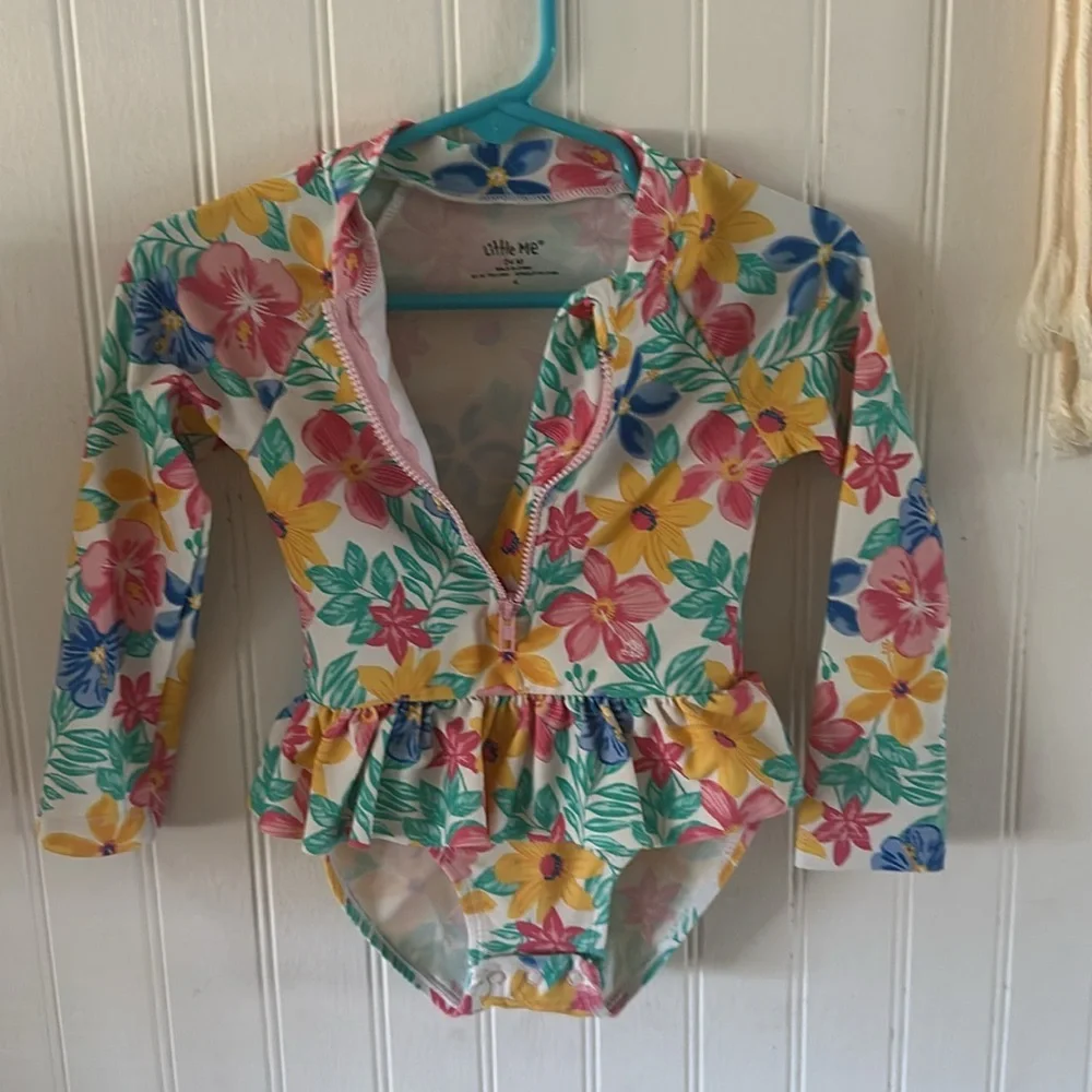 Little Me Floral Girls Swimwear Like New sz 24 mos